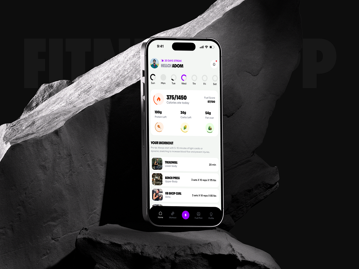 Fitness & Meal Planner App Design