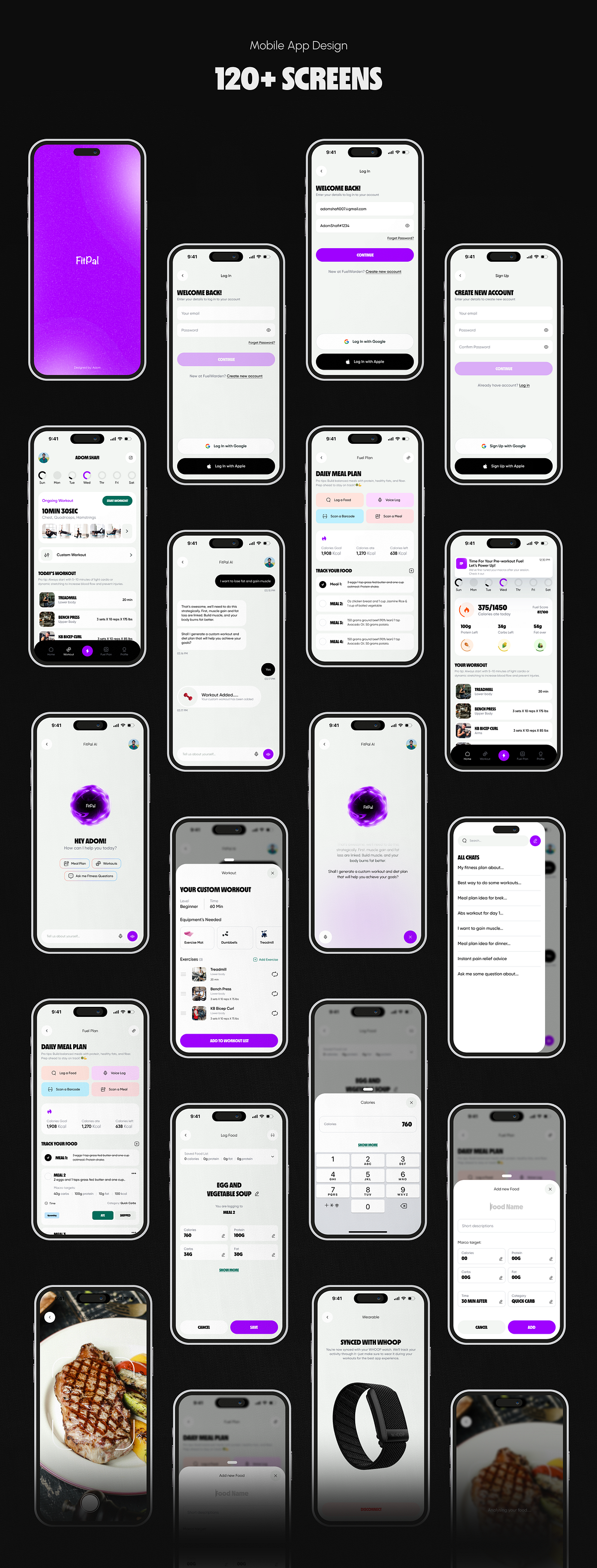 Fitness & Meal Planner App Design Image 9