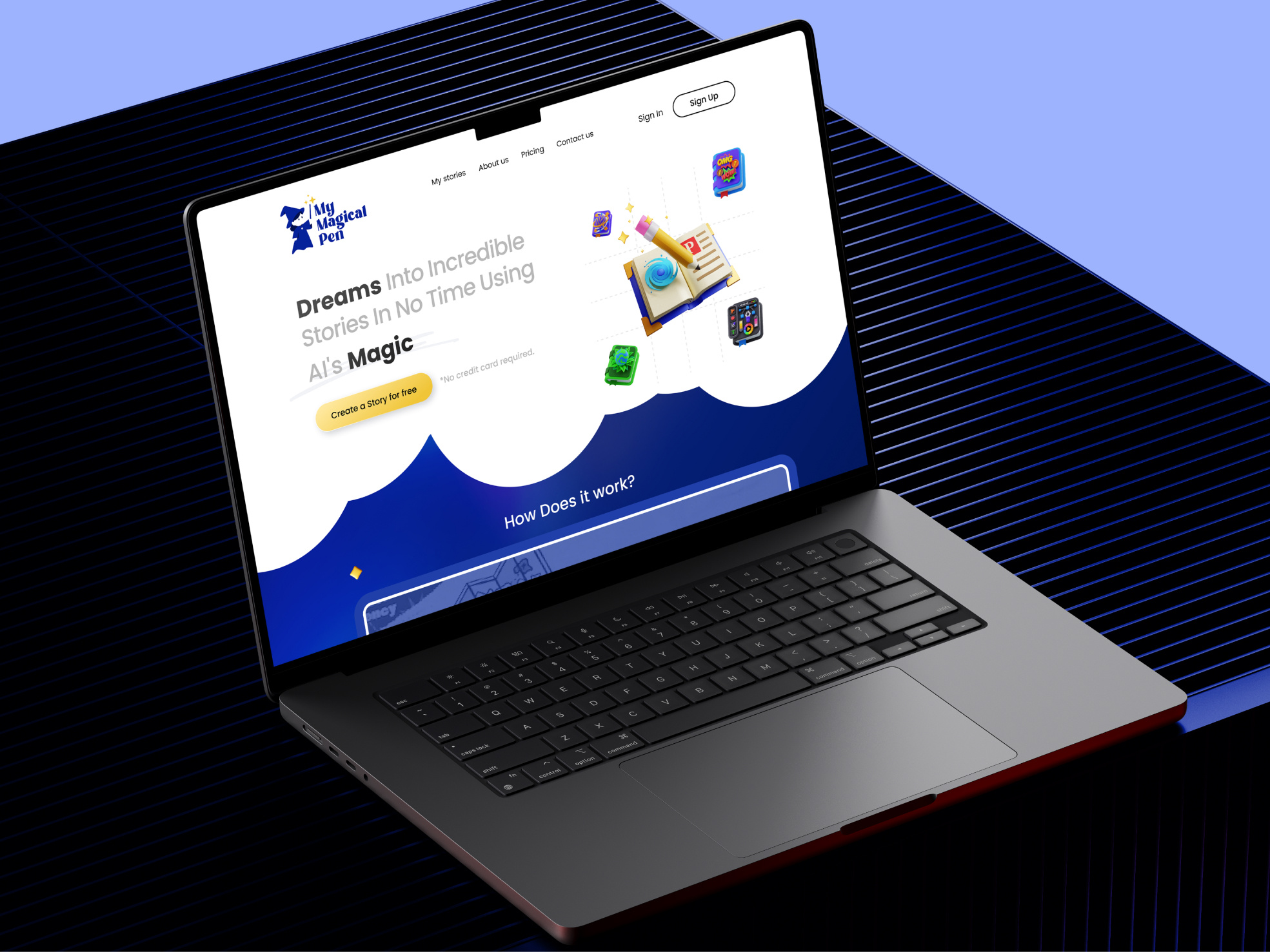AI SaaS Landing Page Design ai agent ai content generation ai landing page ai platform ai saas landing page ai saas website ai website artificial intelligence content writing website interface landing page magical kids website modern website product design saas saas design ui uiux design web design website