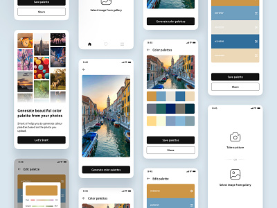 Color Palette Generator AI app ai colour pallet design ui uiux ux