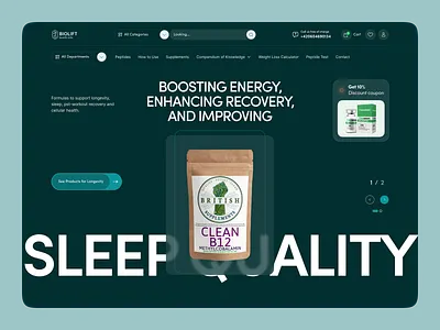 Health Supplement Homepage Design branding conversion design creative direction design health health supplements healthcare center healthcare landing page homepage design lifestyle brand medtech mindfullness online meditation organic treatment rebranding startup website telemedicine traditional medicine webdesign yoga session