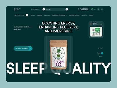 Health Supplement Homepage Design branding conversion design creative direction design health health supplements healthcare center healthcare landing page homepage design lifestyle brand medtech mindfullness online meditation organic treatment rebranding startup website telemedicine traditional medicine webdesign yoga session