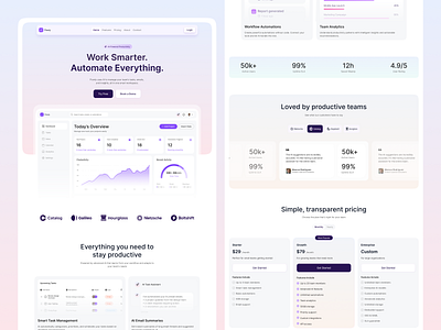 Flowly — AI Productivity Platform Website UI/UX Design design interface product service startup ui ux web