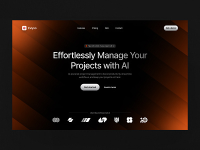 Website Hero Design ai webapp landing page design product design saas ui ux webdesign