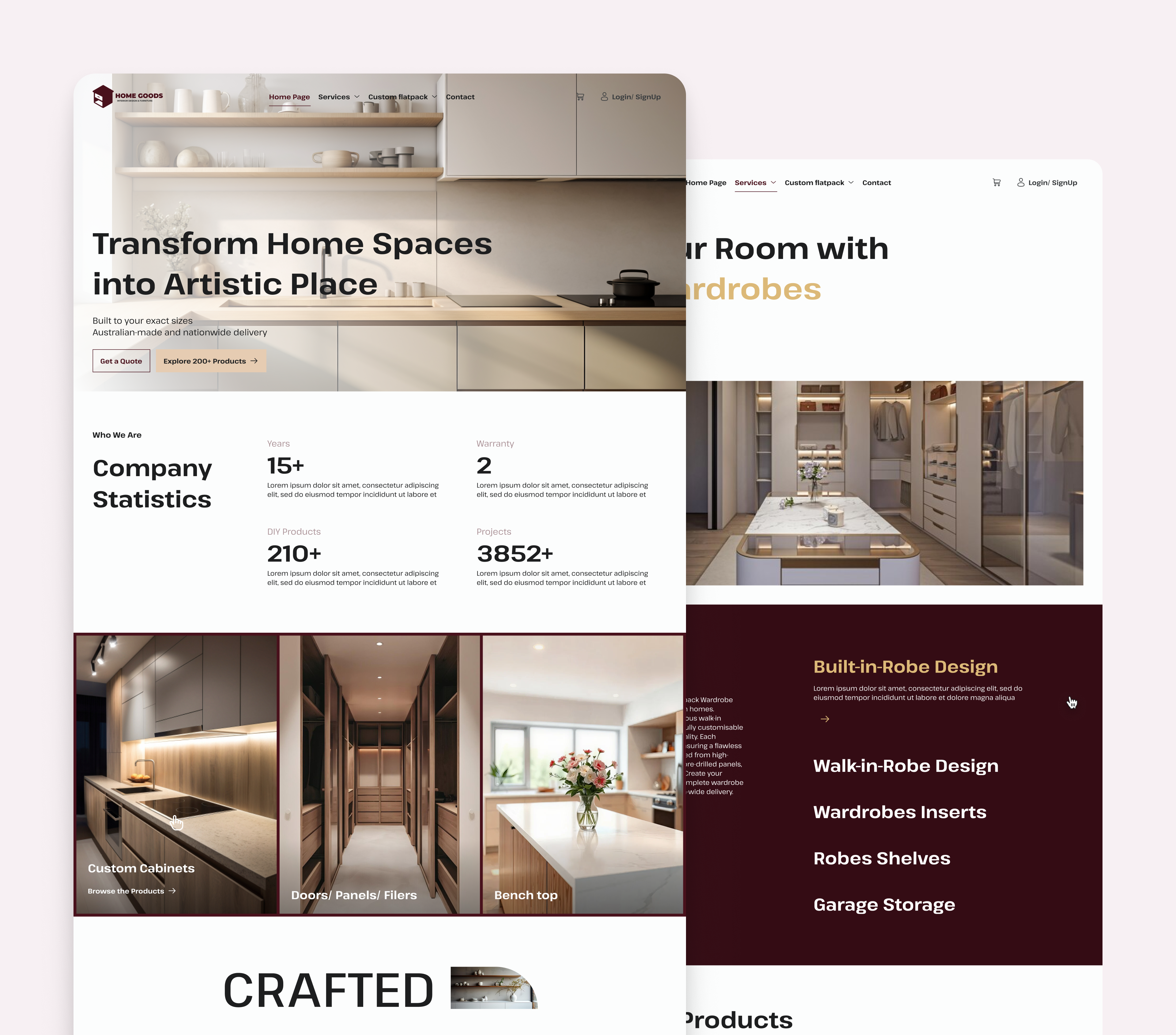 Cabinetry E-commerce Website | Landing Page branding design graphic design landing page ui ui ux uiux ux web web design website website design