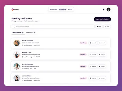 Daily UI 078 - Pending Invitation 🕝 daily ui challenge dailyui dailyuichallenge dashboard design pending invitation ui design