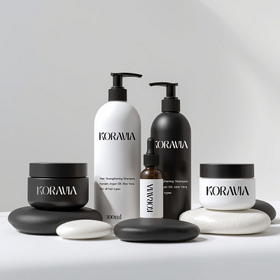 KORAVIA | Haircare branding graphic design hair haircare identity design logo packaging