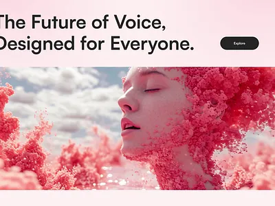 Clean and Warm Hero Section for an AI Voice Assistant ai ai app ai app design ai design ai product animation clean design hero home landing page machine learning modern design pink design ui design web page website design