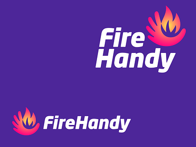 FireHandy fire fire logo flame flame logo hand hand logo logo mark symbol