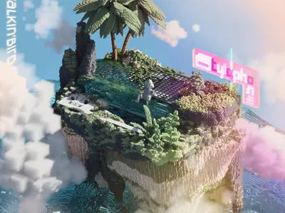 Cover Design - The Stylus Island 触笔岛 3d cover graphic design pixel