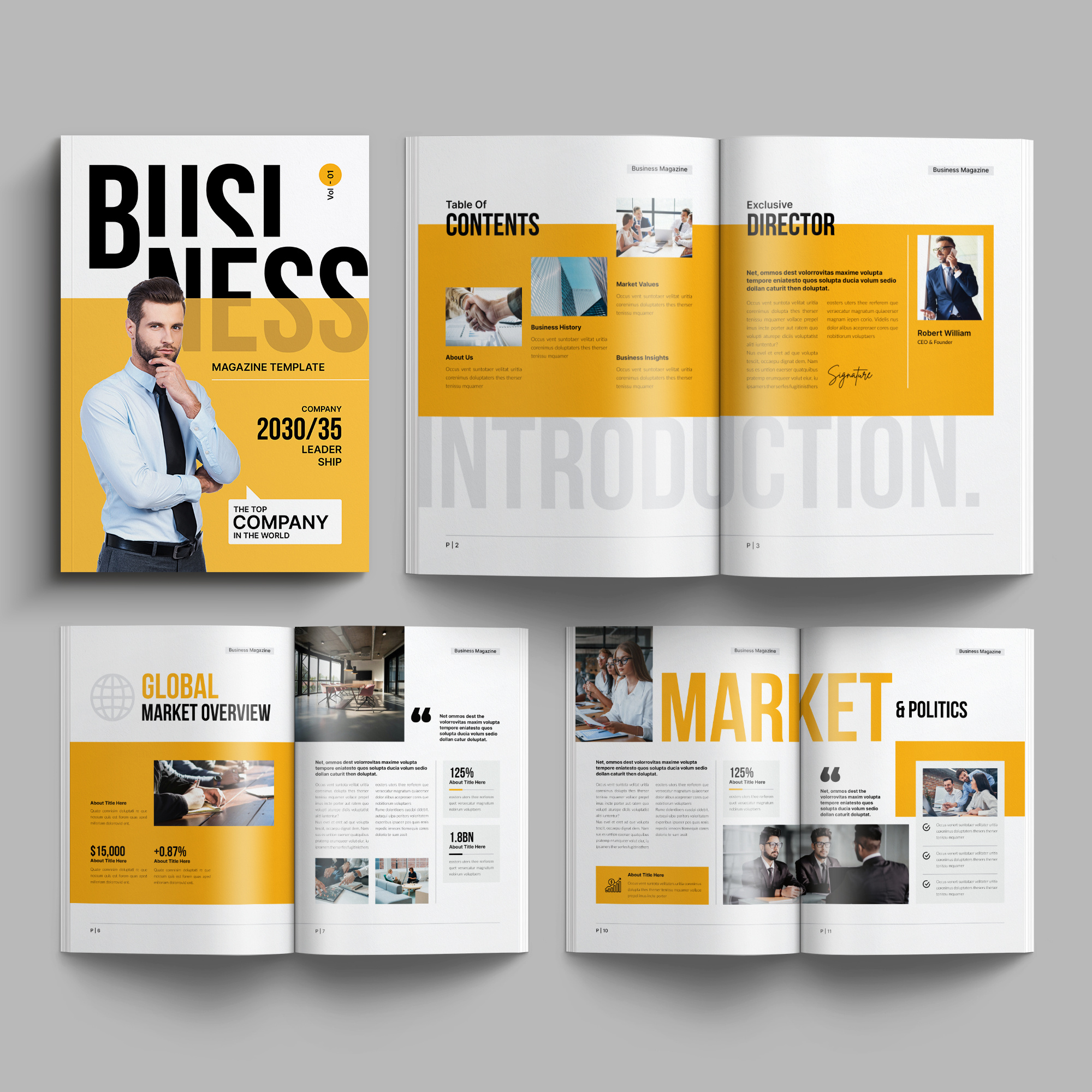 Business Magazine Template a4 agency animation app architecture branding business corporate design graphic design illustration logo minimal motion graphics print ui