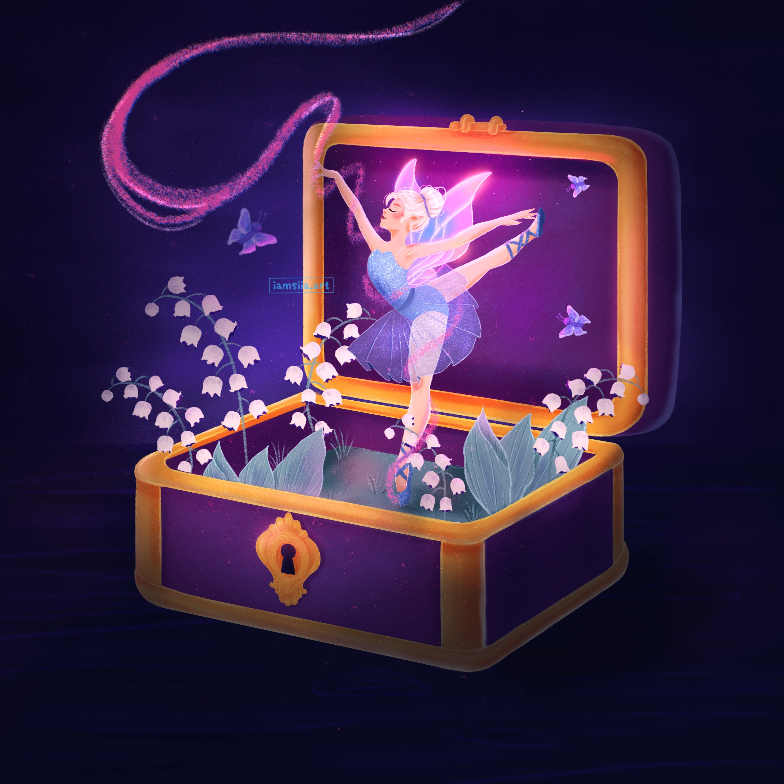 In this music box lives a tiny fairy book illustration cartoon character design children book children illustration design illustration illustration design personal branding