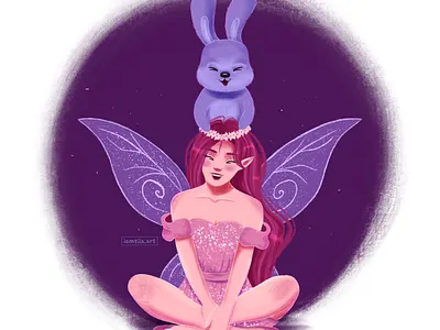 Cute fairy with bunny book illustration cartoon cartoon style character design children book children illustration illustration illustration design picture book storybook