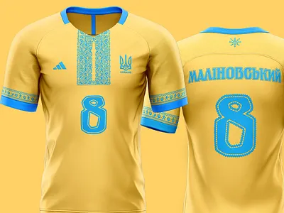 National Team Jersey Concept ball clothes football football kit jersey kit malinovskyi national pattern soccer sport ukraine vyshyvanka world cup yellow