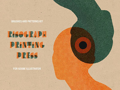 Printing Press Illustrator Brushes brushes engraving eye halftone head illustrator letterpress noise pattern printing retro risograph shader texture vintage