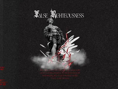 FALSE RIGHTEOUSNESS angel branding design fall god graphic design justice t shirt wings