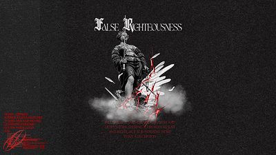 FALSE RIGHTEOUSNESS angel branding design fall god graphic design justice t shirt wings