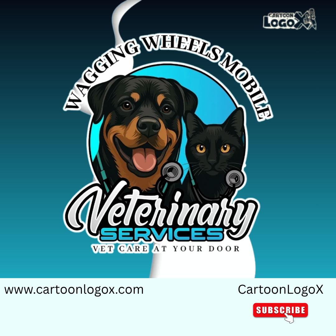 Wagging Wheel| Cartoon Logo & Pet Brand Identity by CartoonLogoX branding cartoon logo graphic design logo motion graphics pet branding pet business design veterinary logo