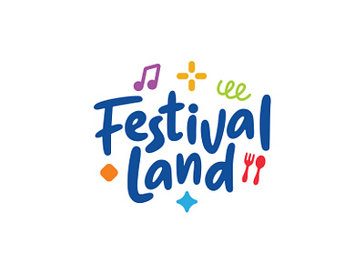 Festival Land Logo activity branding colorful entertainment events festival fun kuwait land logo typography winter