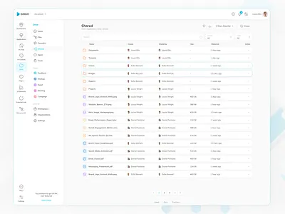 Gogo Drive Application drive file manager folder gogo library product design ui upload web app web application web design