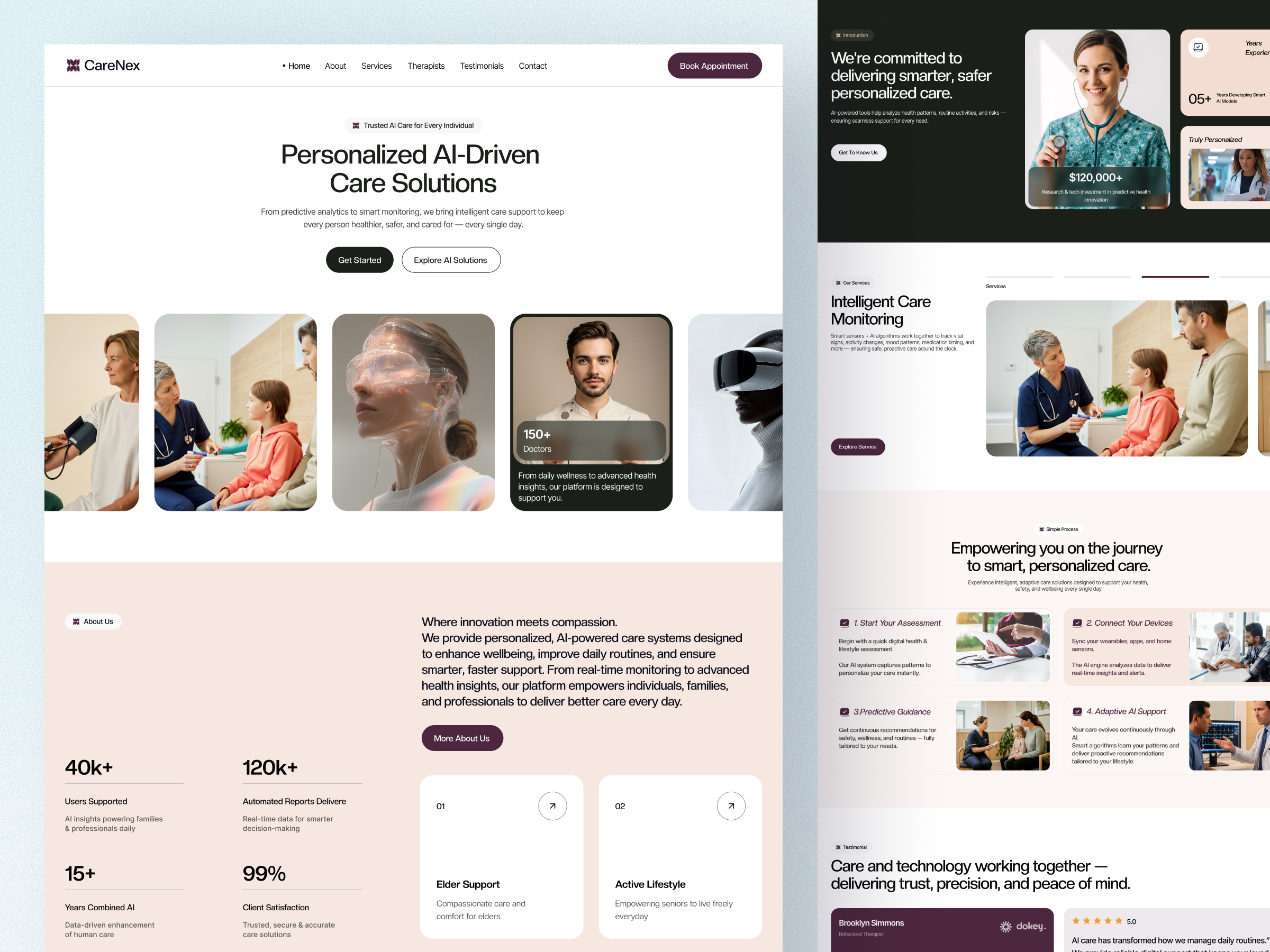 CareNex – AI-Driven Healthcare Website Design / Medical SaaS Web ai driven care system ai driven healthcare ai driven platform ai healthcare website ai powered website caregiver platform clinical website design doctor consultation platform health wellness health monitoring dashboard healthcare saas healthcare technology hospital website medical landing page medical platform medical web design minimal medical website patient website responsive healthcare website telehealth web design