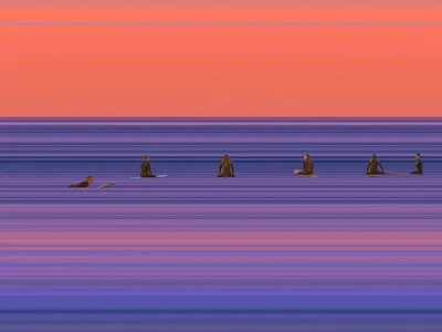 Surfing Into the Sunset colore graphic design oilefet] photography prinb sunset surfing