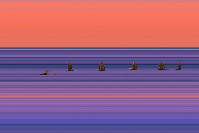 Surfing Into the Sunset colore graphic design oilefet] photography prinb sunset surfing