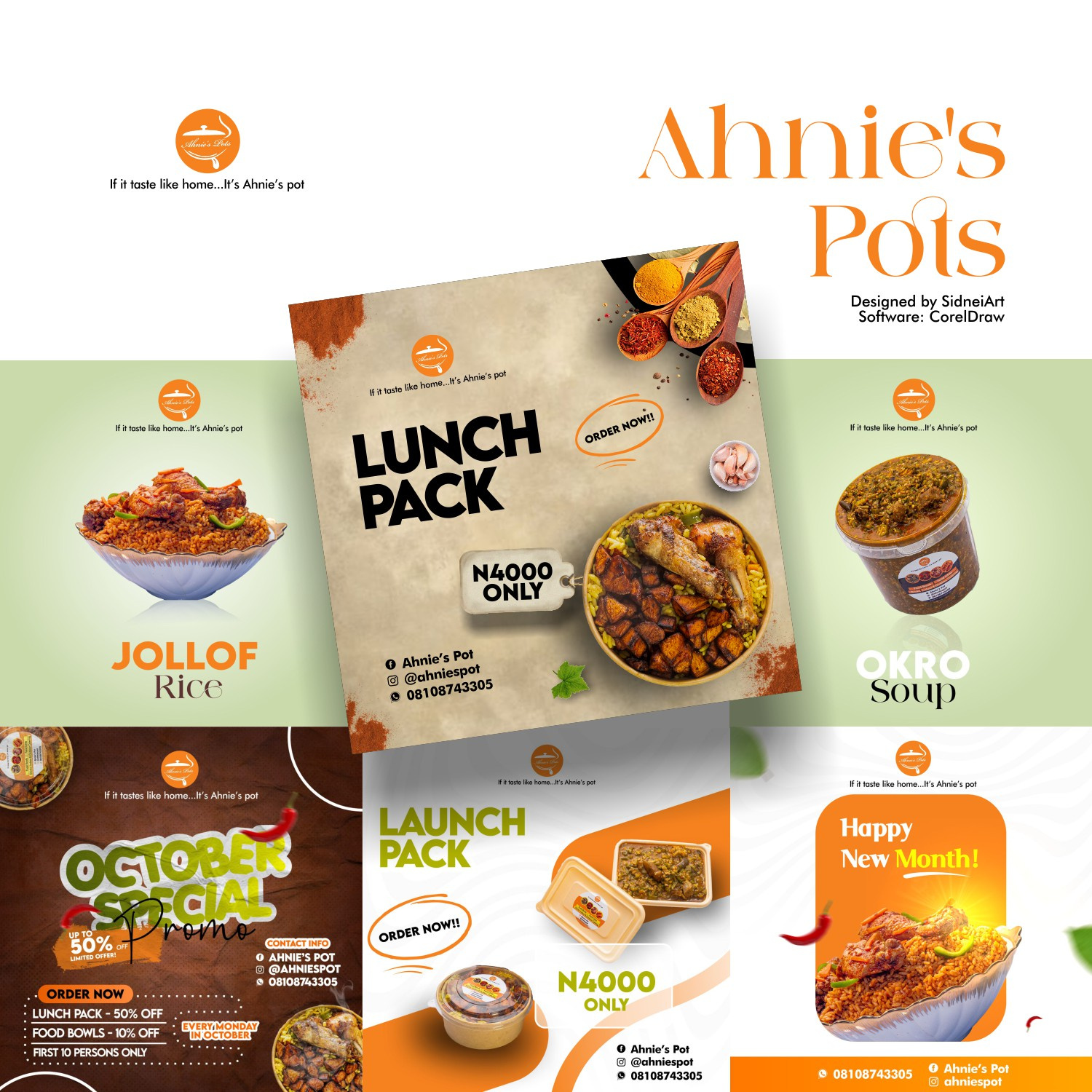 Creative Social Media Designs (Ahnie's Pot) branding design graphic design vector