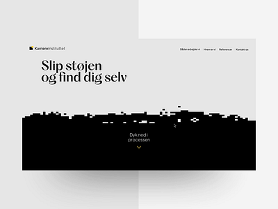 Hero design concept - Escape the noise animation coaching hero pixels ui web design