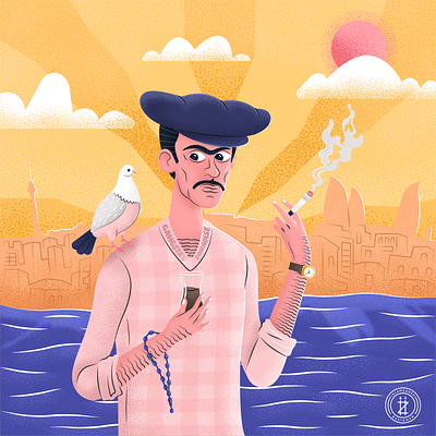 The Quşbaz azerbaijanian bakili character illlustration loveofbirds pegion