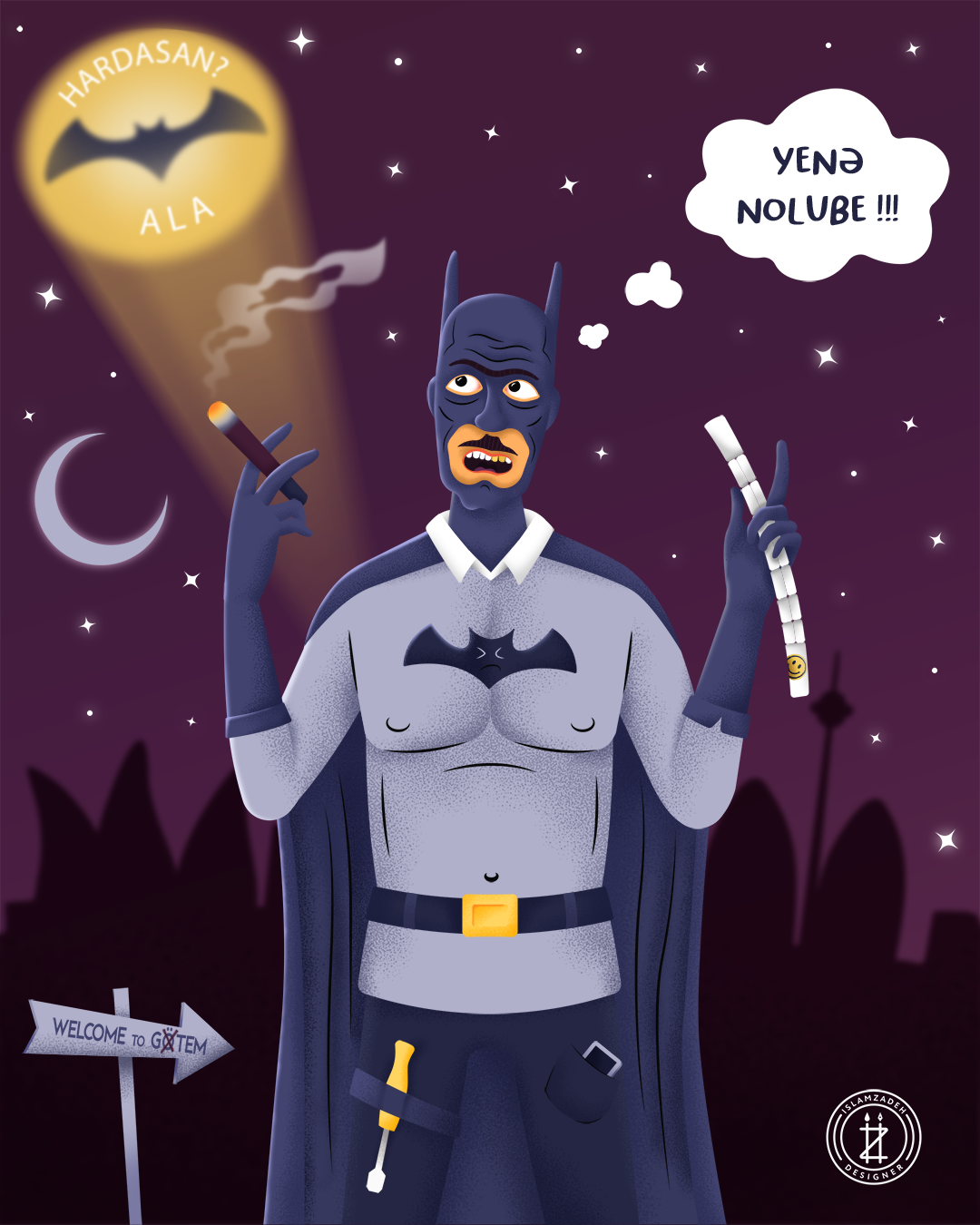 The Local Batman at your service Tramp of Gœtem! batman character digitalpainting digitalwork gadeshbatman gotham illustration localhero superhero