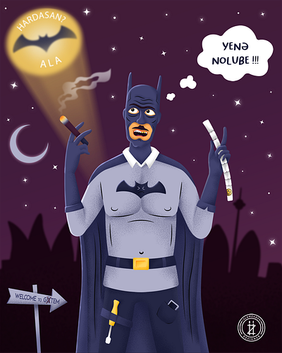 The Local Batman at your service Tramp of Gœtem! batman character digitalpainting digitalwork gadeshbatman gotham illustration localhero superhero