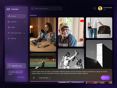 Image Generation Dashboard – Minimal UI Concept app figma graphic design ui ux web website