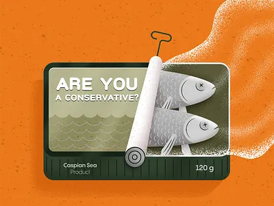 “Are you a conservative?” art conservative digitalart fish fishcan painting seafood