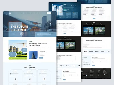 Futuristic Landing Page Concept architecture architecture website building design business website clean ui construction construction company construction landing page construction website corporate website industrial design landing page minimal ui modern ui real estate responsive design ui design uiux web design
