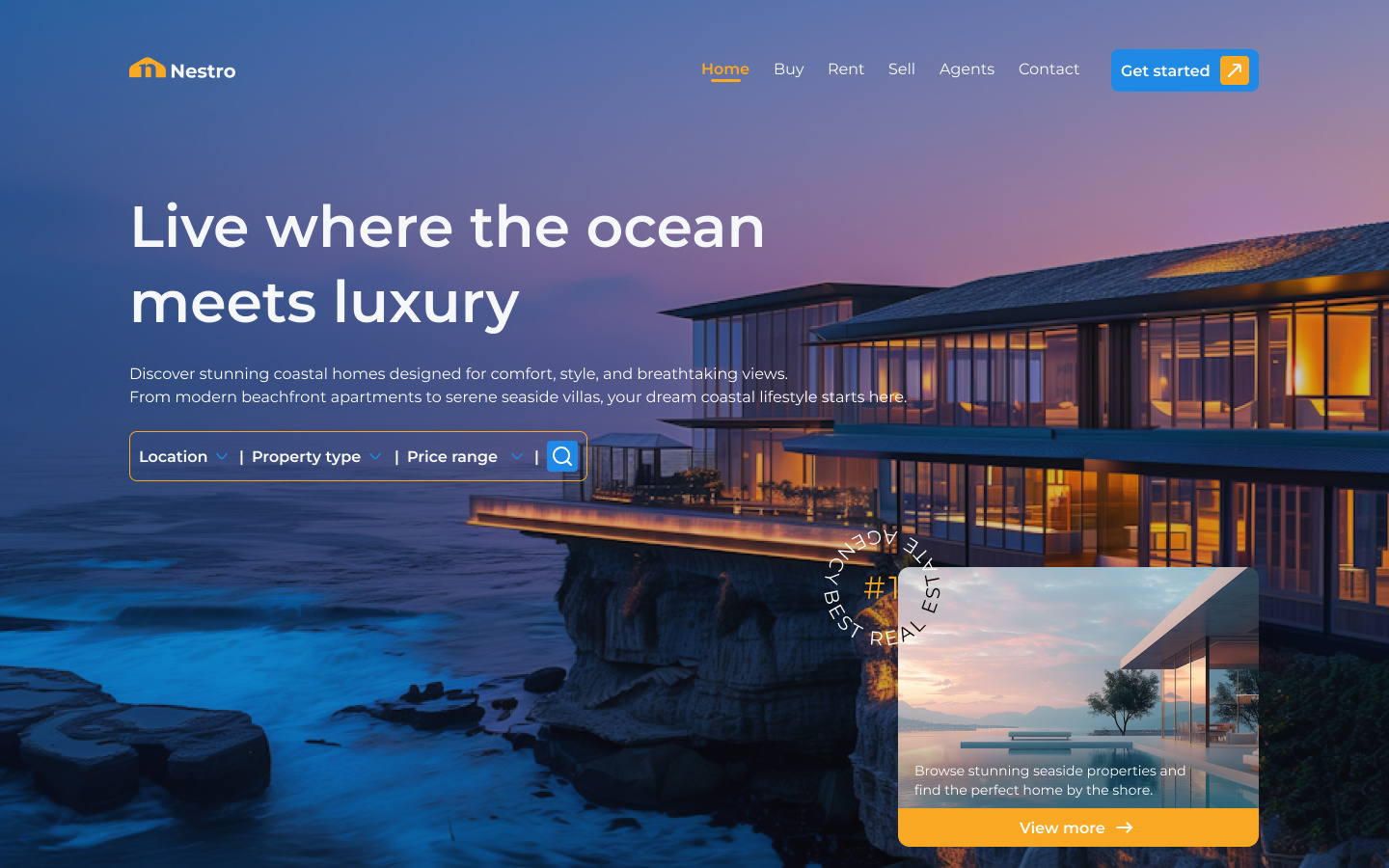 Real estate landing page clean ui interface design landing page minimal design modern design real estate responsive design ui ui design uiux ux design web design website