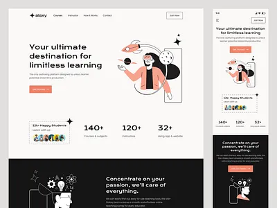 Education - Online Learning Landing Page ai ai learning e learning education education landing page education website landing page mobile responsive online class online courses online learning uiux website design