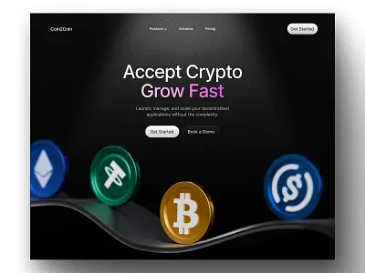 Web3 Landing Page Hero Design 3d website landing page saas ui ux ux design web design web3