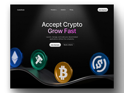 Web3 Landing Page Hero Design 3d website landing page saas ui ux ux design web design web3