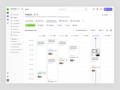 Project Management Dashboard - Milestones & Timeline View dashboard dashboard ui design landing page plan product design progress tracking project project details saas tasks traking dashboard ui design ux design web app web design website website design workflow