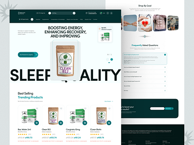 Health Supplement Website Design ecommerce website ecommerce website design health supplement health supplement website health supplements startup health supplementui health website homepage landing page minimalist design shopify website supplement supplement mobile app supplement website ui design web design website website design