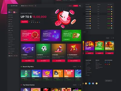 Casino Website : Home Page betting platform casino casino landing page casino template casino ui casino website crash crypto casino dashboard design game banner game interface homepage mines game online casino slot web design
