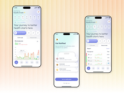 AI Powered Diabetic Mobile App ai health app app design dashboard design diabetes app focotik glucose tracking medical app ux mobile app design mobile ui design ui ui design ui ux design uiux ux for healthcare wellness ui