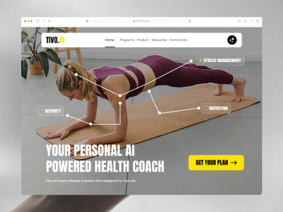 Personal AI Health Coach Web Design ai health ai health coach health coach landing page landingpage personal ai personal ai health coach web design webdesign website website design