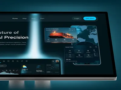 AI Ship Tracking & Fleet Management – App, Dashboard & Web UI/UX 3d aishipping appdesign branding dashboardui datavisualization fleetmanagement interactiondesign logisticsdesign logo maritimetech realtimetracking shiptrackingapp ui uiuxdesign uxcasestudy webdashboard