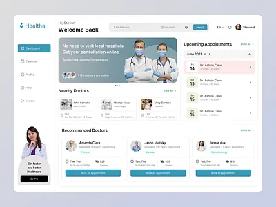 Ai health dashboard design ai ai app ai dashboard appointment appointment booking dashboard dashboard design design designer developer health dashboard healthcare healthcare dashboard web app web app design web application web dashboard web design web developer web platform