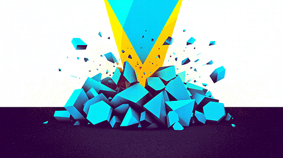 The Alchemist: An Data Metaphor abstract artdirection concept data environment geometric heroimage illustration lowpoly minimalist storytelling tech vector web webdesign