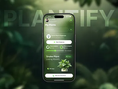 AI Plant Care Mobile App app concept app design daily ui dashboard ui gardening app ios app minimal ui mobile app mobile interface modern ui plant app plant care plant diagnosis plant tracker product design trending ui ui design ui ux