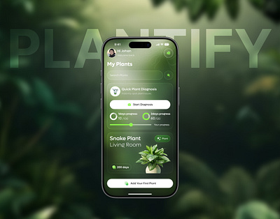AI Plant Care Mobile App app concept app design daily ui dashboard ui gardening app ios app minimal ui mobile app mobile interface modern ui plant app plant care plant diagnosis plant tracker product design trending ui ui design ui ux