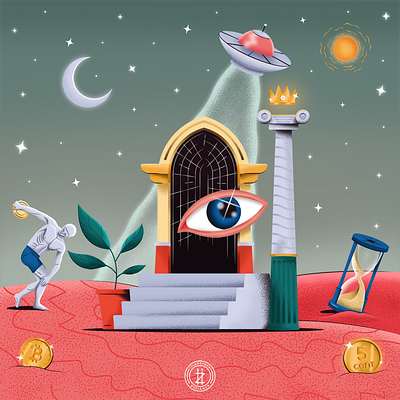 The gate to the other side artwork bigeye digitalart gate illustration otherside